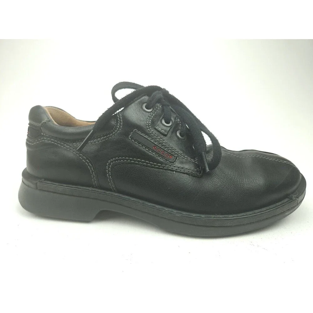 Ecco Mens Fusion Bicycle Toe Tie Leather Oxford Shoes Black 39 US 5-5.5